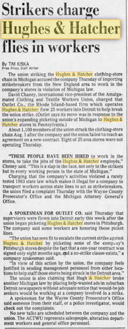 Hughes & Hatcher - Labor Problems In Sept 1978